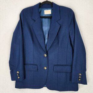 Pendleton Jacket Womens 8 Blue Virgin Wool Vintage Crest Button Blazer Career